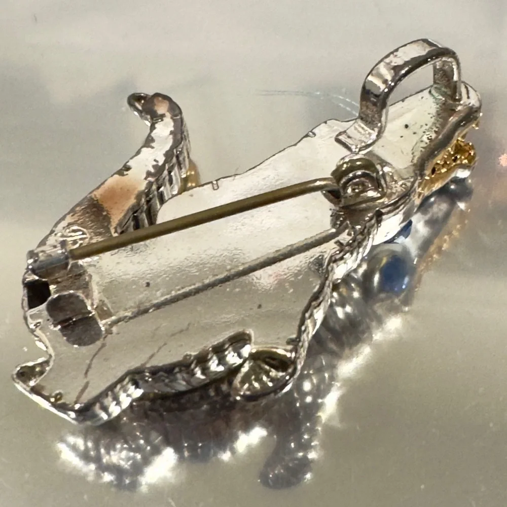 Gator Alligator Croc Crocodile Silver Gold Pin Brooch Pendant Charm